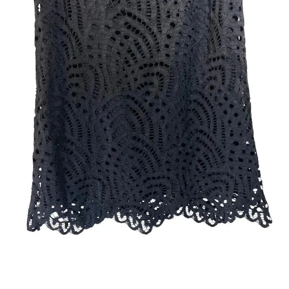 Forever 21 Girls Dress 7/8 Bow Black and White Sleeveless Eyelet Lace Cutout - Picture 4 of 5